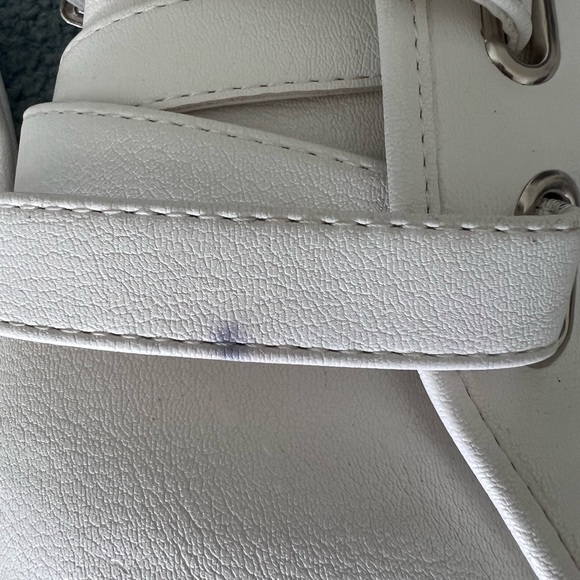 WHITE TALL HIDDEN 1in WEDGE BOOTS SIZE 39 - Picture 3 of 5